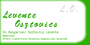 levente osztovics business card